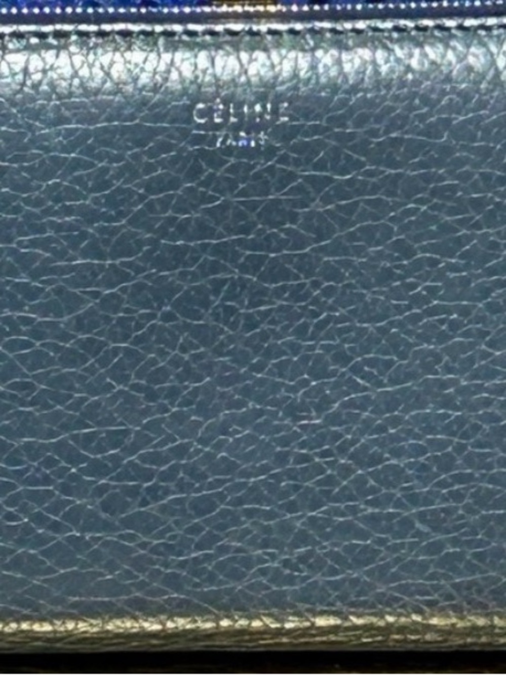 CELINE EUC ZIP AROUND WALLET IN DARK BLUE
